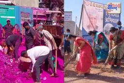 डॉ नानासाहेब धर्माधिकारी प्रतिष्ठानतर्फे जोतिबा डोंगरावर स्वच्छता मोहीम
