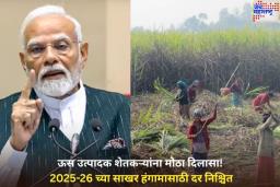 मोदी सरकारचा ऊस उत्पादक शेतकऱ्यांना मोठा दिलासा! 2025-26 च्या साखर हंगामासाठी दर निश्चित