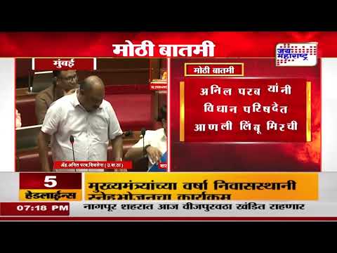 Anil Parab | अनिल परब यांनी विधान परिषदेत आणली लिंबू मिरची | Marathi News