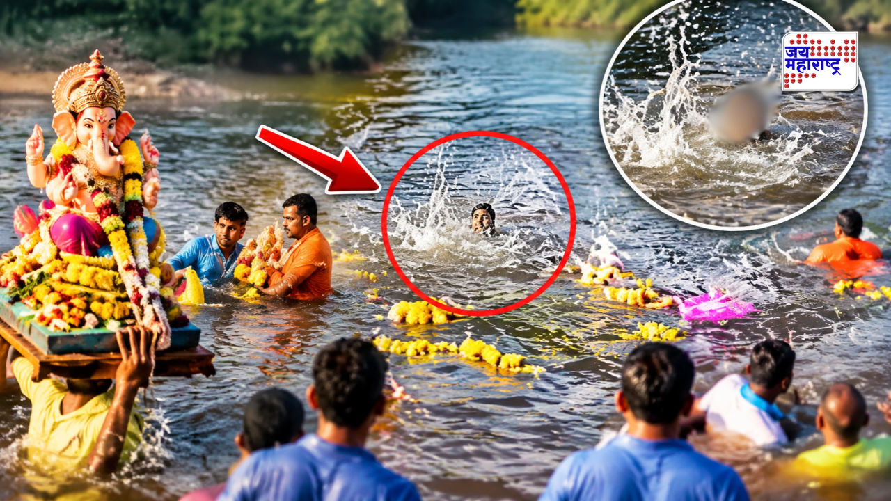 Ratnagiri Ganpati Visarjan Accident : गणपती विसर्जनासाठी नदीत उतरला, पण परतलाच नाही! रत्नागिरीत तरुणाचा बुडून मृत्यू; बचावासाठी आजोबांची धडपड Video Viral