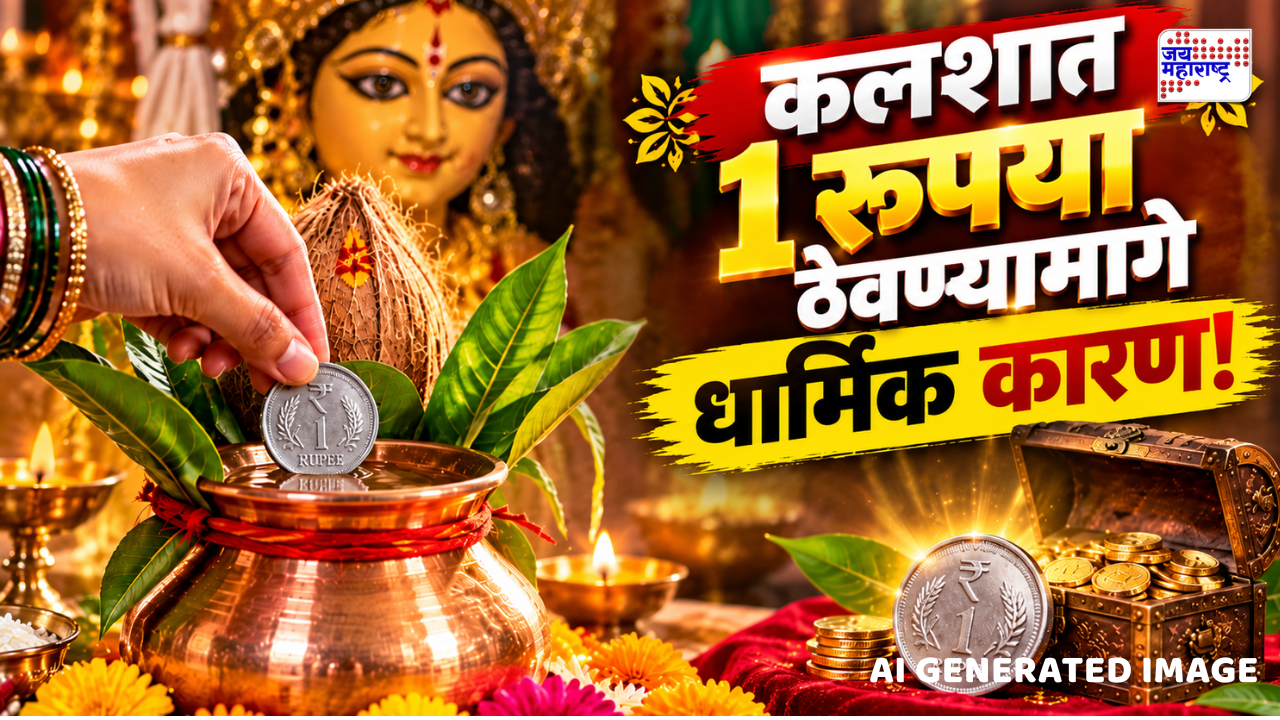 घटस्थापनेच्यावेळी कलशात 1 रुपयाचं नाणं का ठेवतात? जाणून घ्या धार्मिक कारण