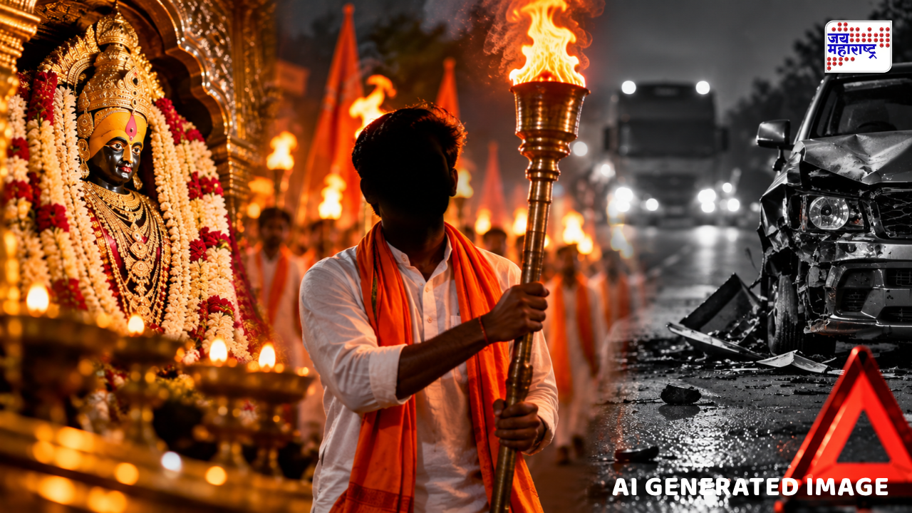 नवरात्रीच्या तयारीत शोककळा! देवीची मशाल ज्योत घेऊन येणाऱ्या तरुणाचा वाहनाच्या धडकेत दुर्दैवी मृत्यू