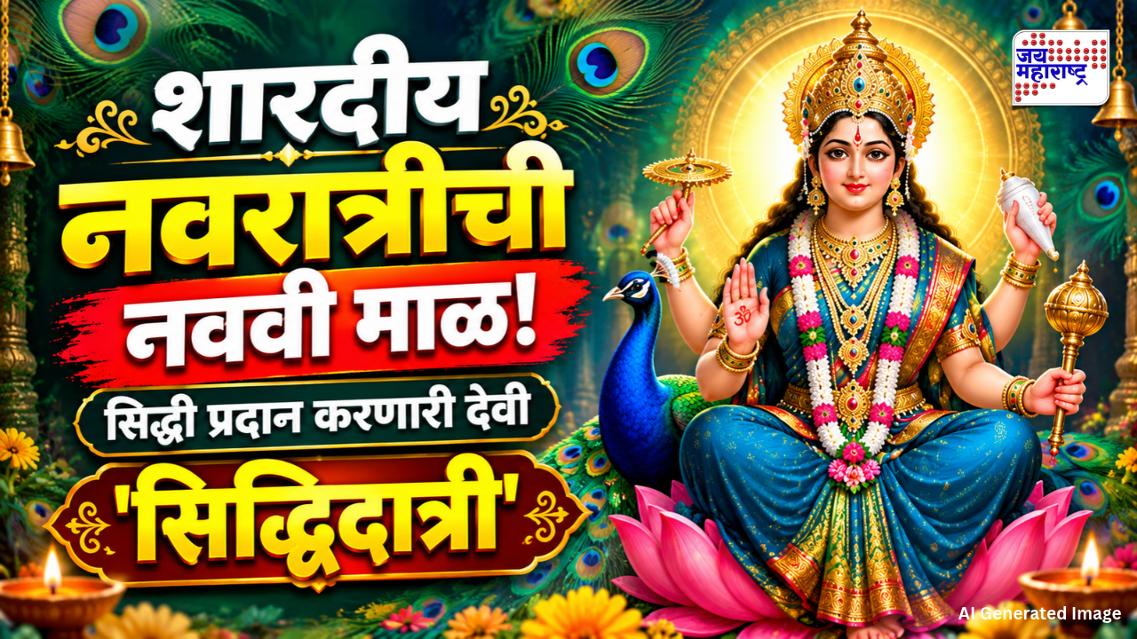 शारदीय नवरात्रीची नववी माळ! आज नवरात्रौत्सवातील नववी आणि अंतिम माळ; देवी सिद्धिदात्रीचा जाणून घ्या महिमा