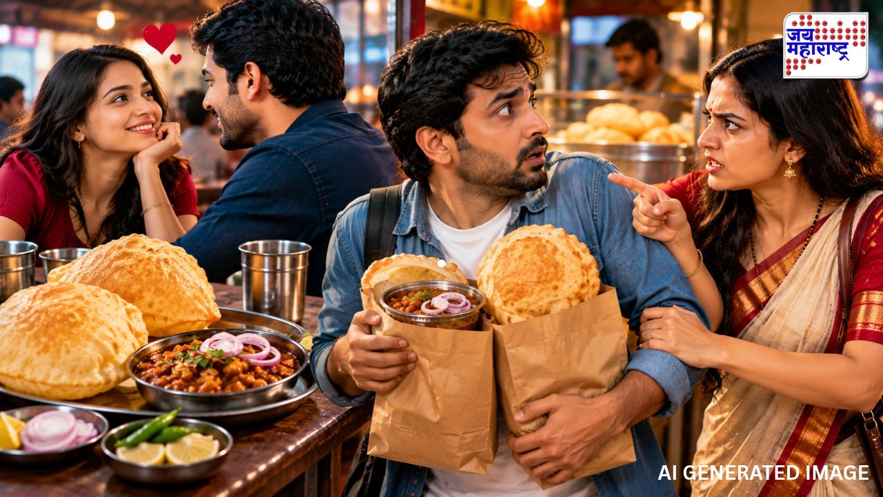 गर्लफ्रेंडला भेटायला गुपचूप गेला, पण छोले भटुरेनेच फोडलं बिंग, भरबाजारात पत्नीने पकडलं अन् पुढे..